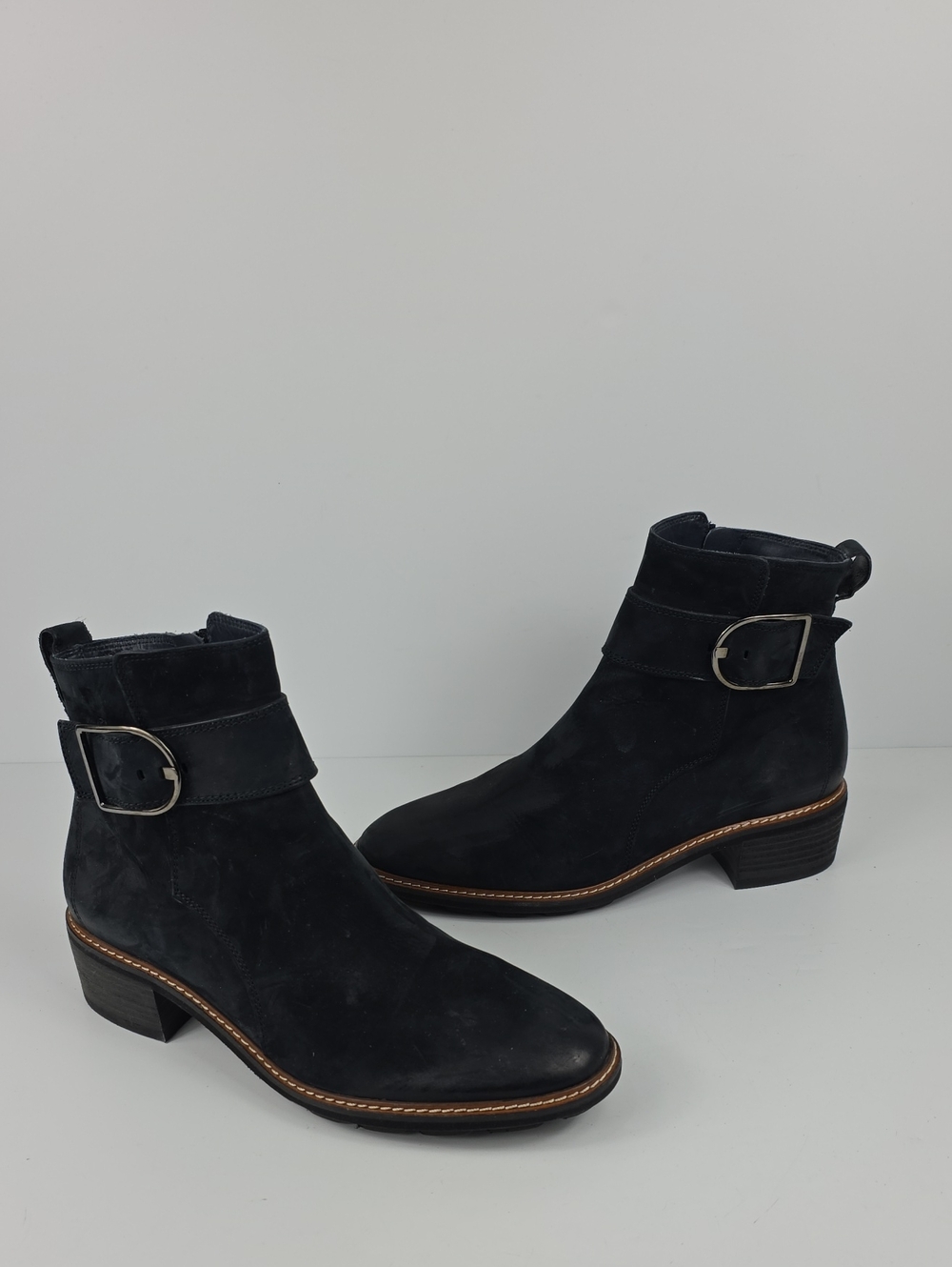 Paul Green Dark Suede Women's Ankle Boots Size Uk 5.5 - US 8 - Picture 2 of 11